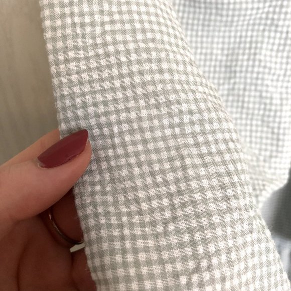 Shirred smocked bodice Midi Dress plaid green - Picture 7 of 9